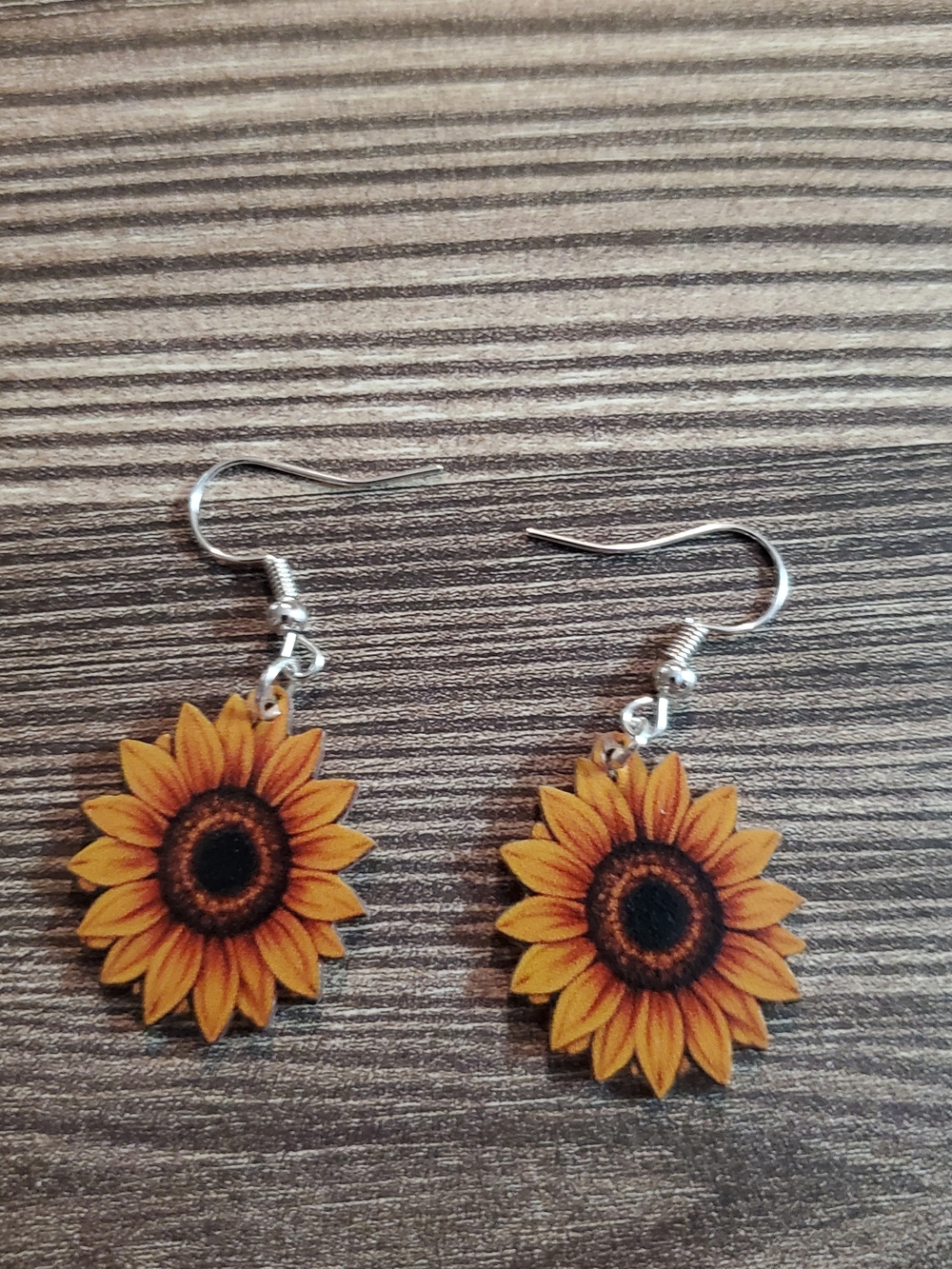 Sunflower Drop Earrings - Yellow Floral Women's Jewelry